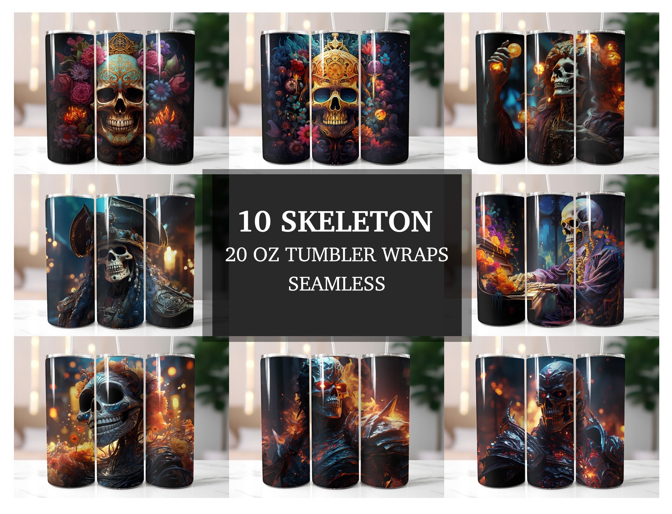 Skeleton Tumbler Wrap - CraftNest