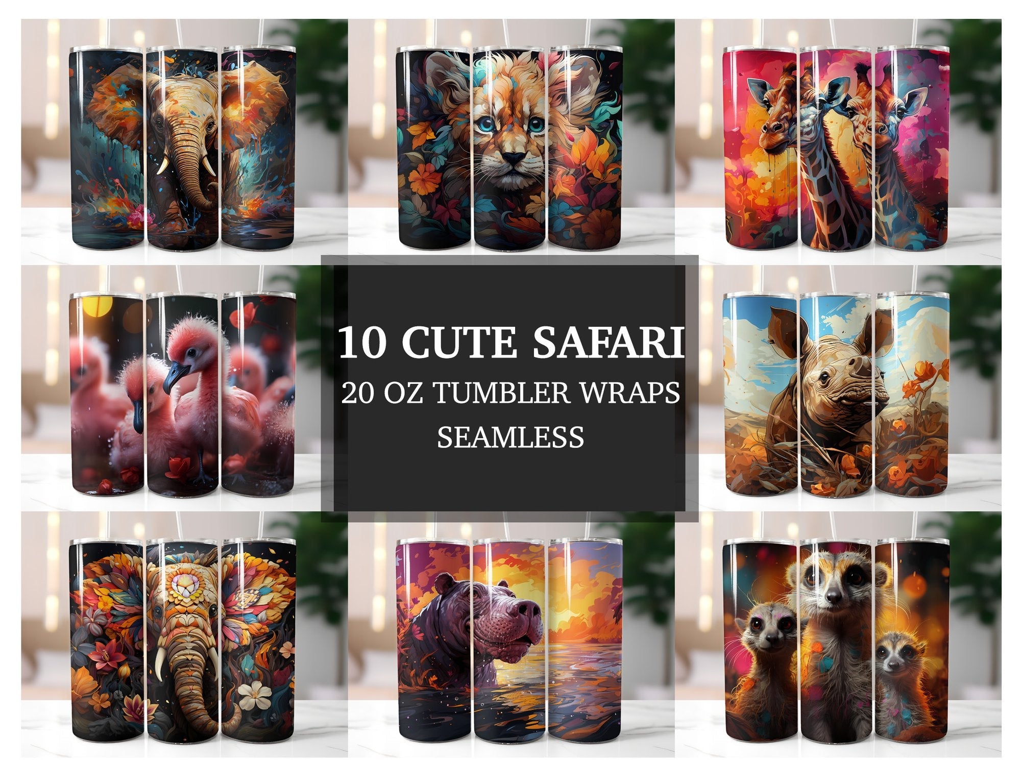 Cute Safari Tumbler Wrap - CraftNest