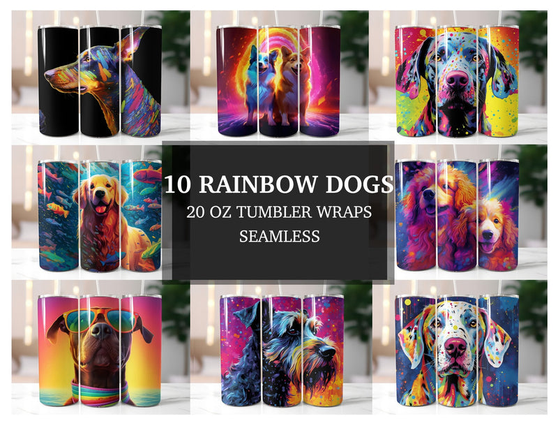 Rainbow Dogs Tumbler Wrap - CraftNest