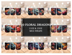 Floral Dragons Mug Wrap - CraftNest