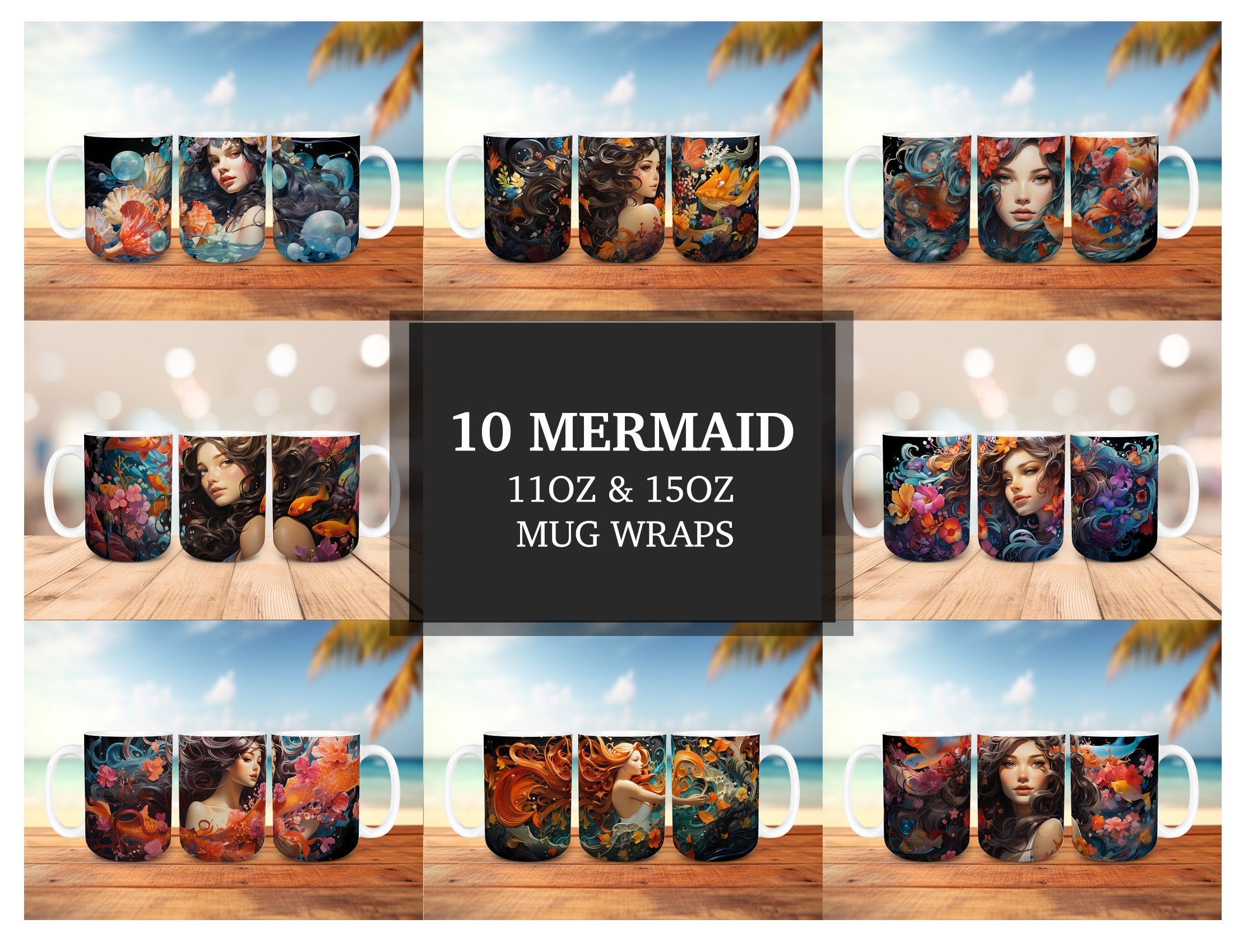 Mermaid Mug Wrap - CraftNest
