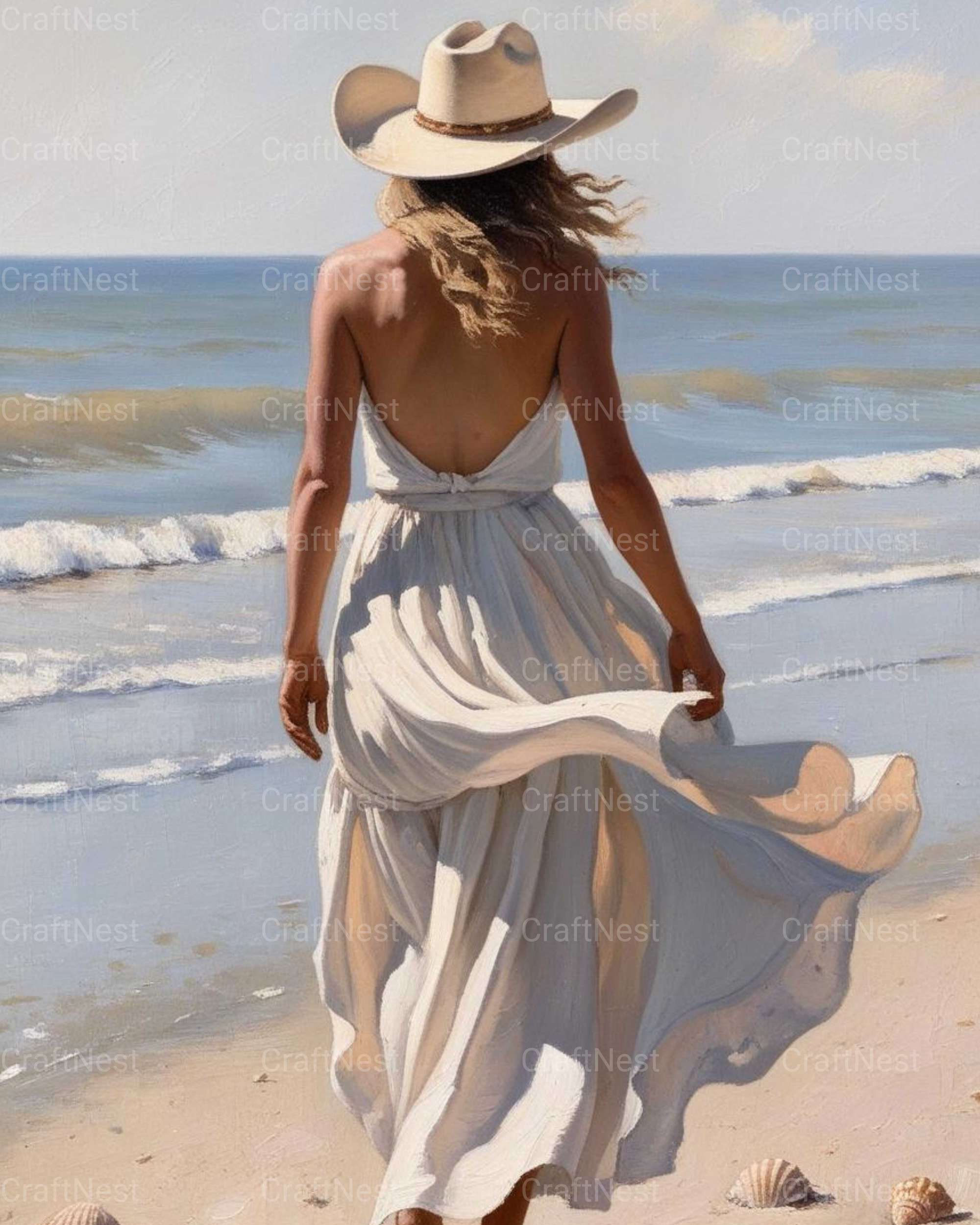 Beach Girl Wall Art - CraftNest - Digital Crafting and Art
