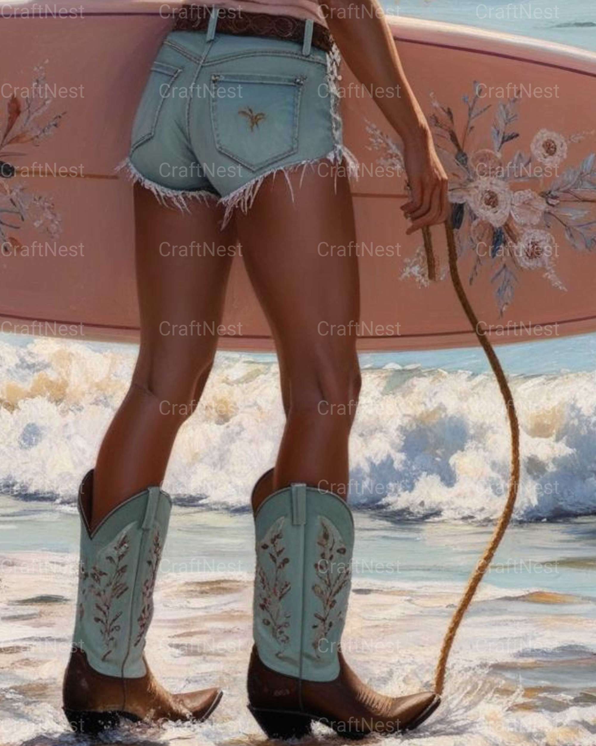 Boho Coastal Cowgirl Wall Art - CraftNest - Digital Crafting and Art