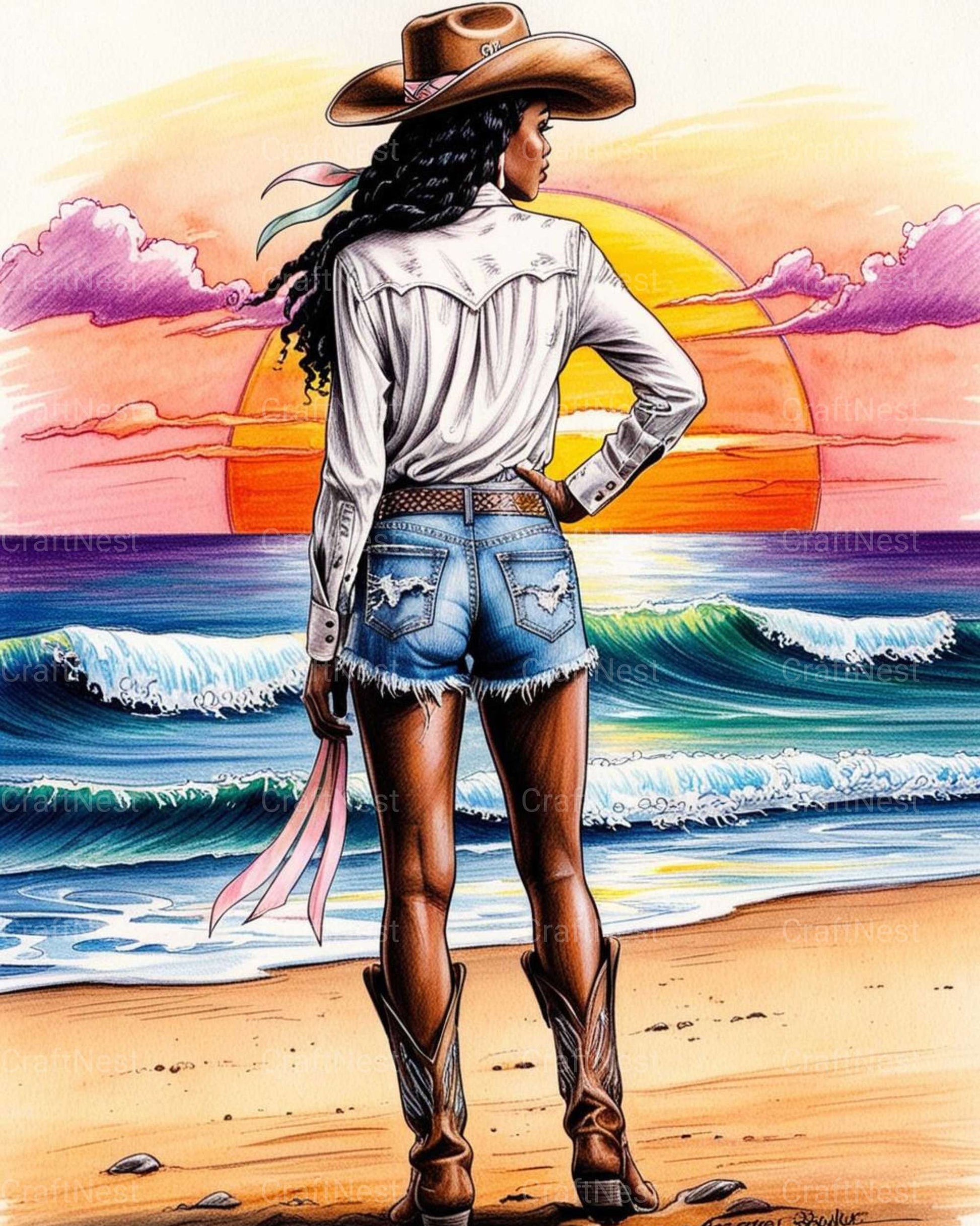 Black Cowgirl Wall Art - CraftNest - Digital Crafting and Art