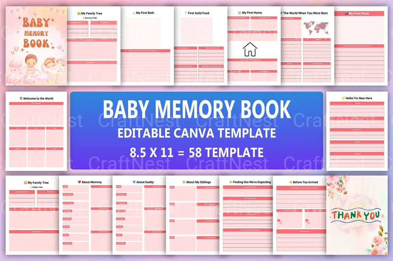 Baby Memory Book: Cherished Keepsake for New Parents - CraftNest - Digital Crafting and Art
