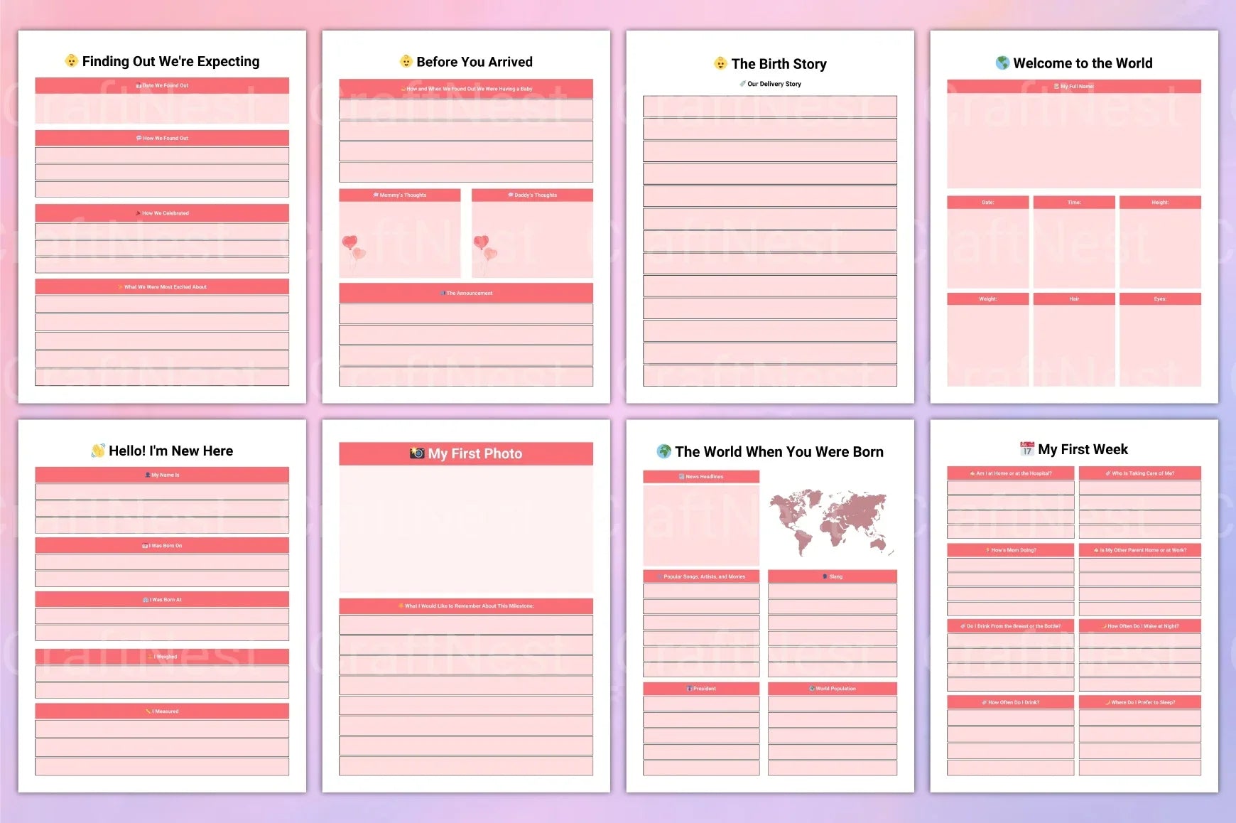 Baby Memory Book: Cherished Keepsake for New Parents - CraftNest - Digital Crafting and Art