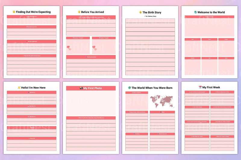 Baby Memory Book: Cherished Keepsake for New Parents - CraftNest - Digital Crafting and Art