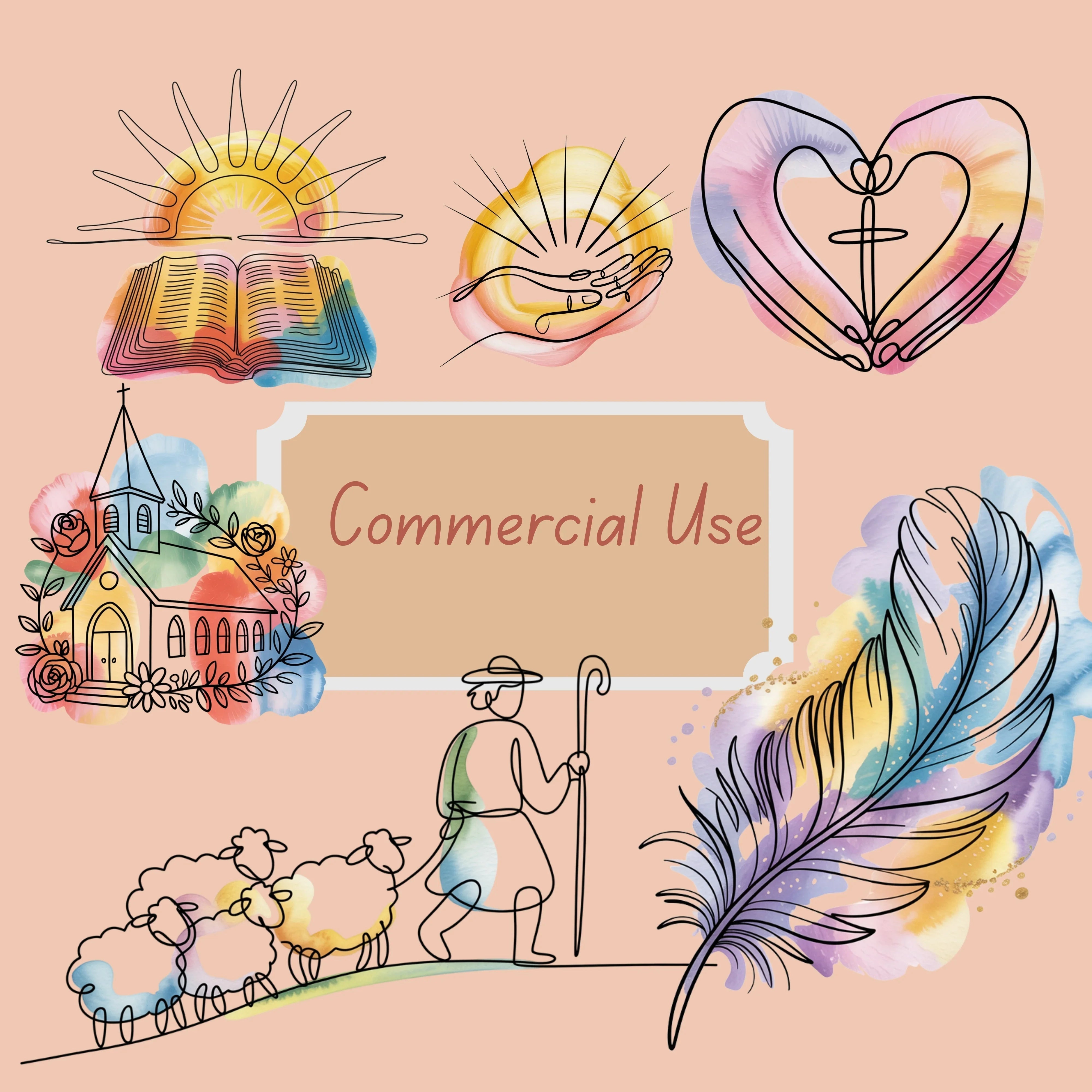 Minimalist Church Elements Clipart Bundle - CraftNest - Digital Crafting and Art