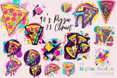 90s Retro Pizza Clipart Bundle - CraftNest - Digital Crafting and Art
