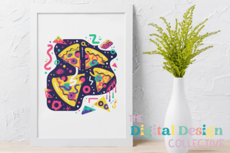 90s Retro Pizza Clipart Bundle - CraftNest - Digital Crafting and Art