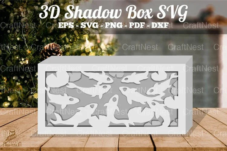 Koi Fish 3D Shadow Box Clipart Bundle - CraftNest - Digital Crafting and Art