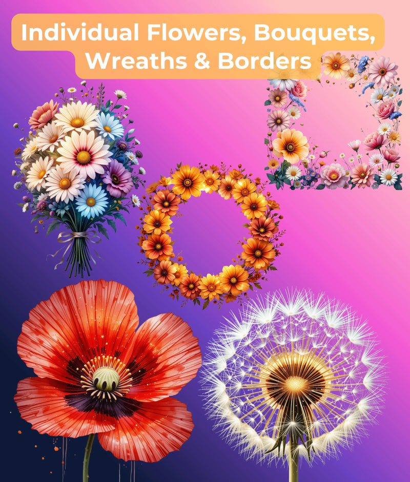 Fantasy Wildflower Clipart Bundle - CraftNest - Digital Crafting and Art