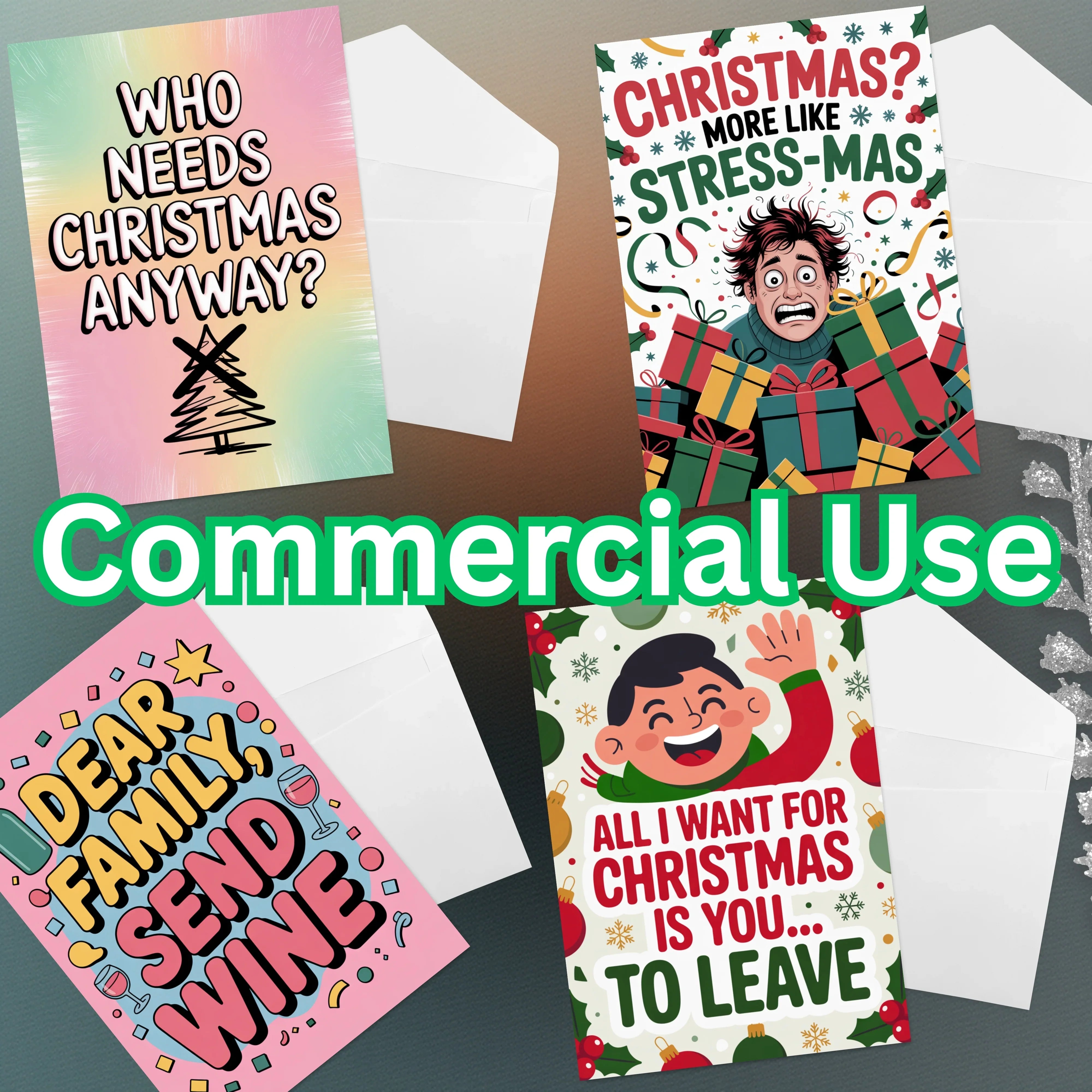 Rude Christmas Cards Clipart Bundle - CraftNest - Digital Crafting and Art