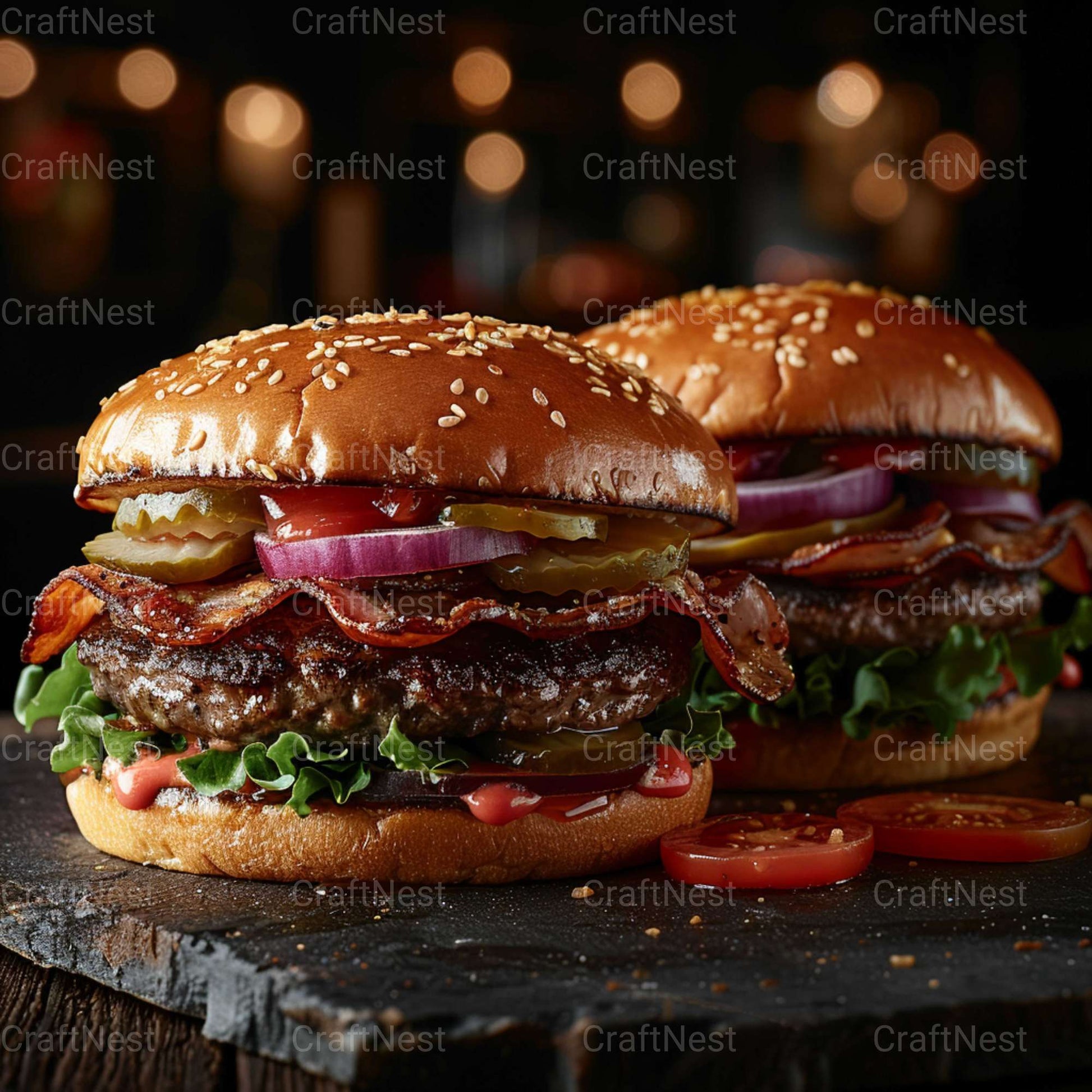 Gourmet Burgers Stock Images - CraftNest - Digital Crafting and Art
