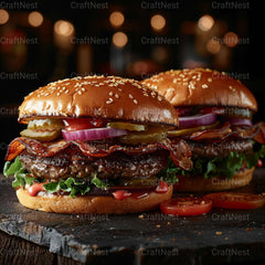 Gourmet Burgers Stock Images - CraftNest - Digital Crafting and Art