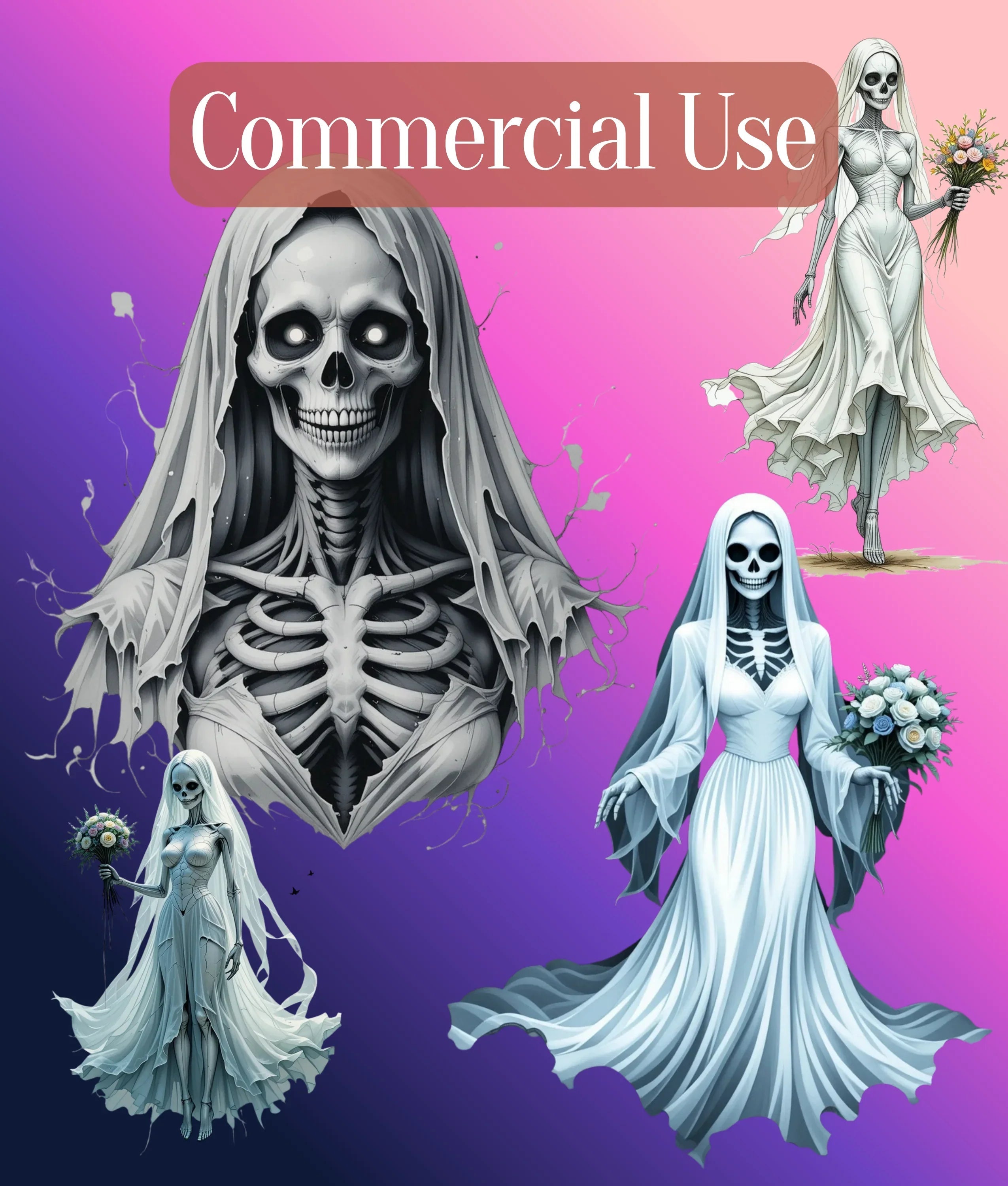 Ghost Bride Clipart Bundle - CraftNest - Digital Crafting and Art