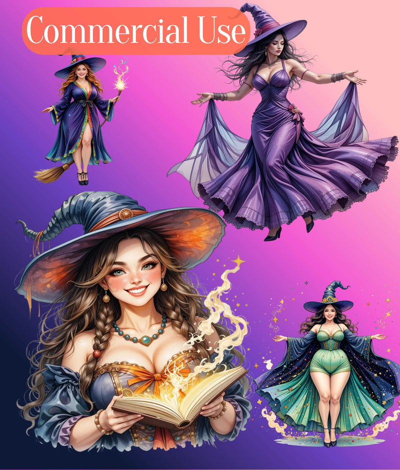 Curvy Witch Clipart Bundle - CraftNest - Digital Crafting and Art
