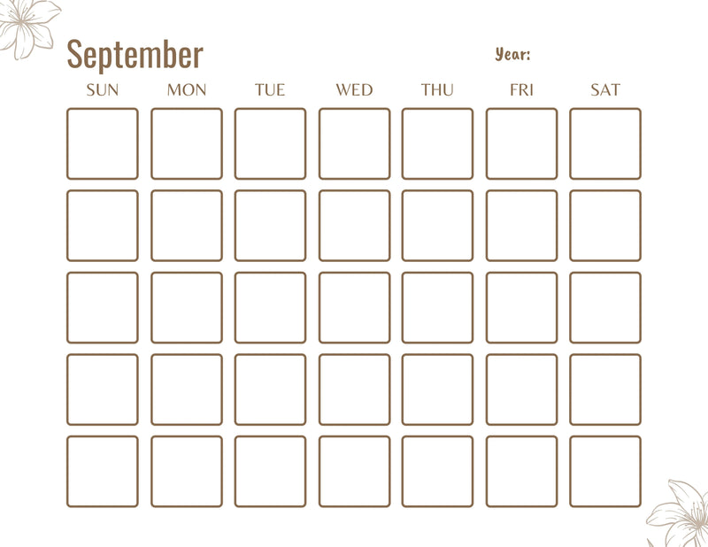 Blank Monthly Calendar KDP Planner - CraftNest - Digital Crafting and Art