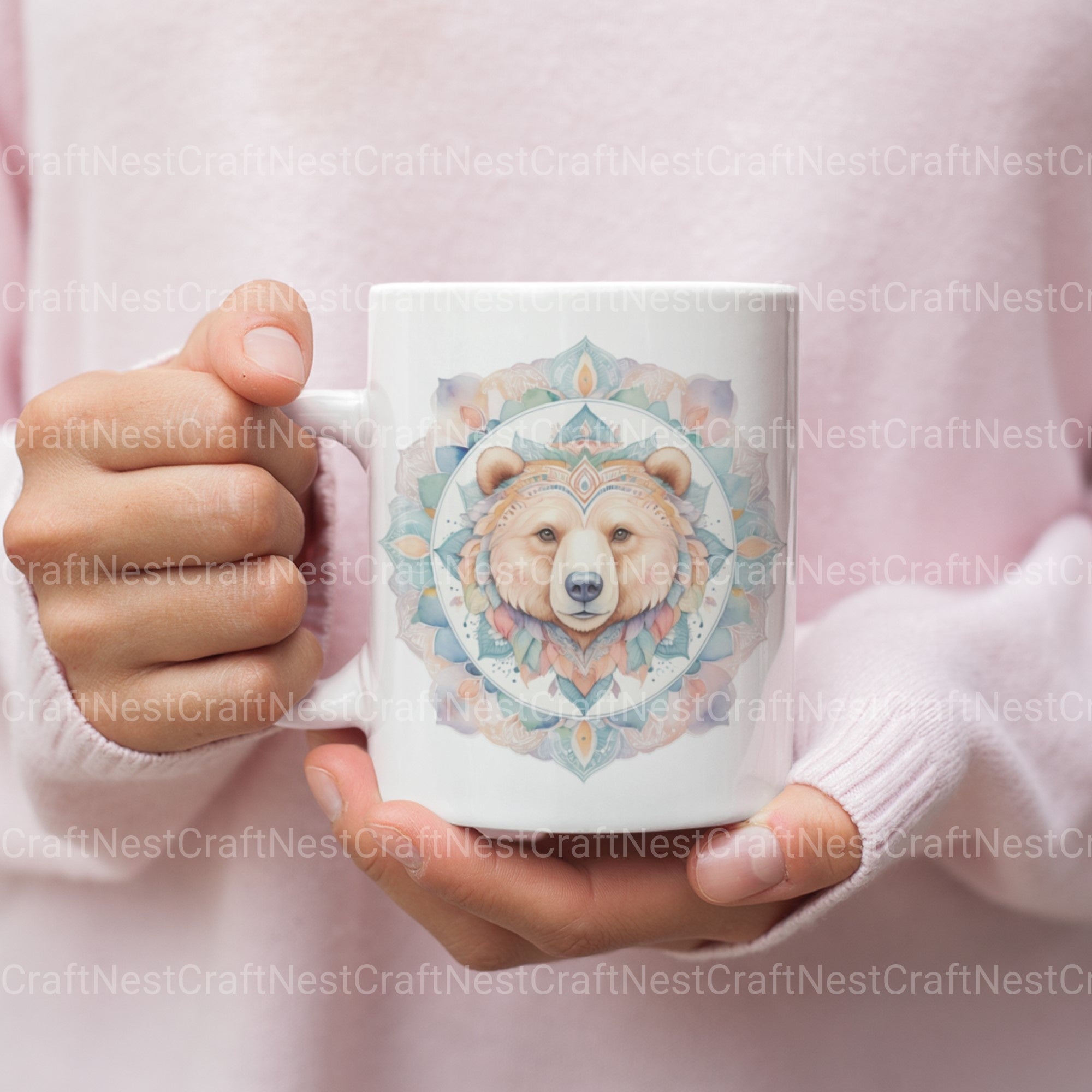 Mandala Wolf Bear Clipart Bundle