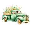 Vintage Green Truck Clipart Bundle
