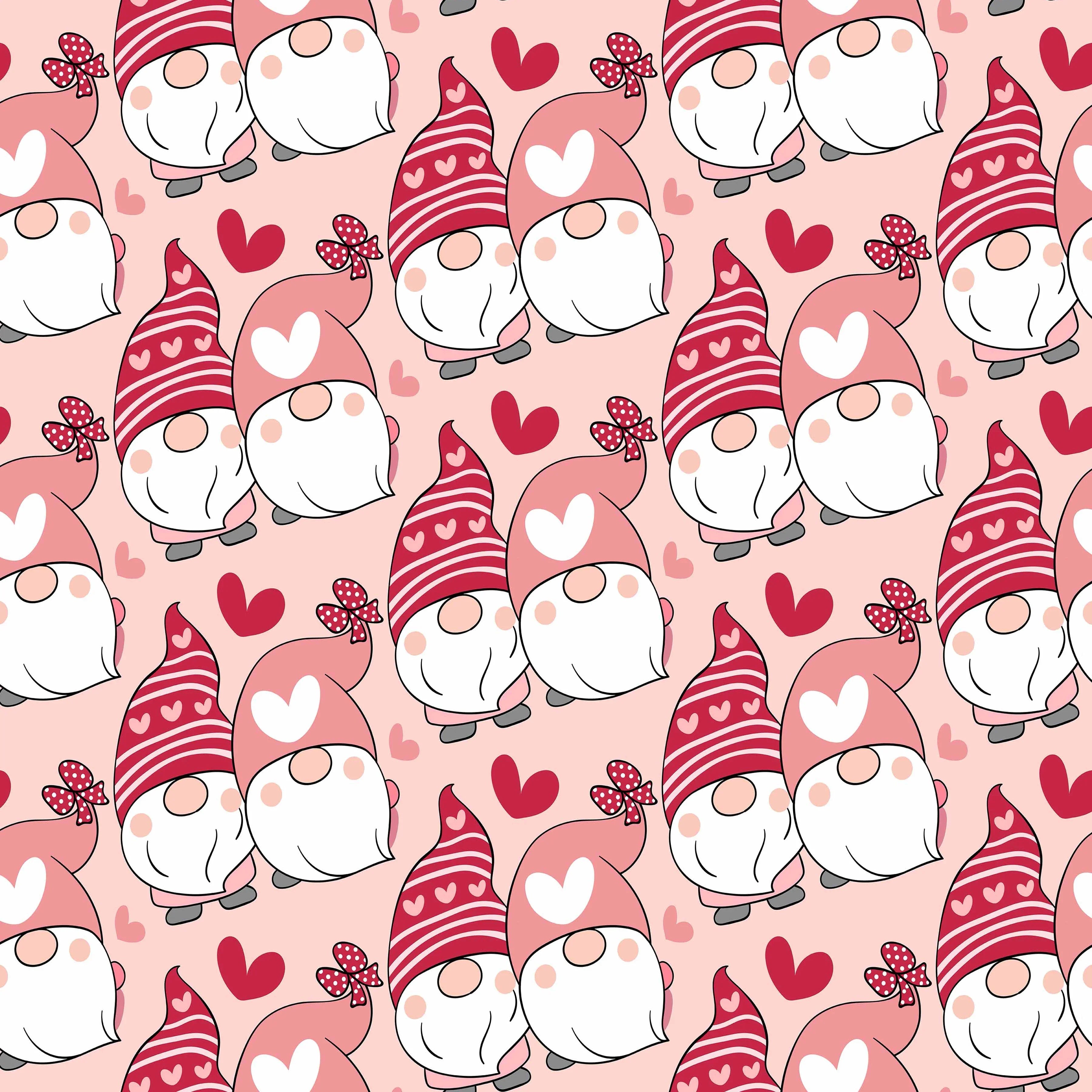 Valentines Day Gnome Seamless Digital Paper - CraftNest - Digital Crafting and Art
