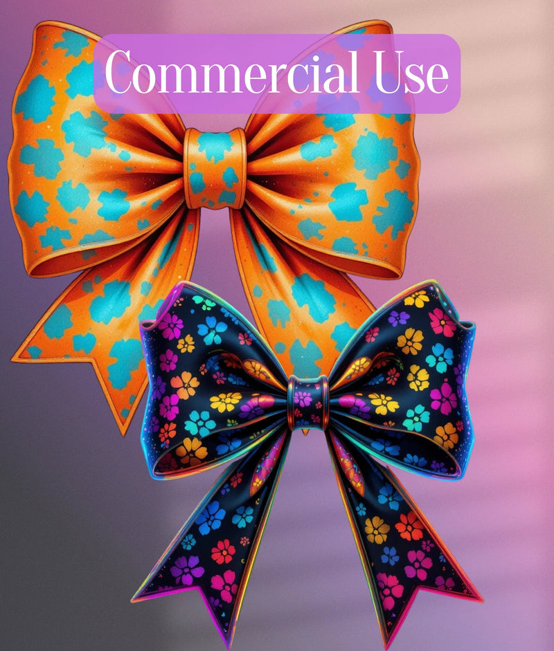 Neon Leopard Print Bow Clipart Bundle - CraftNest - Digital Crafting and Art