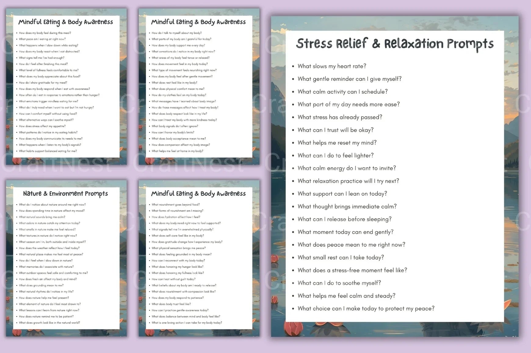 Mindfulness Prompt for Relaxation and Focus - CraftNest - Digital Crafting and Art
