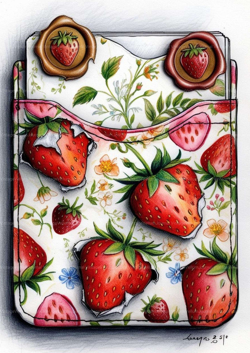 Strawberry Junk Journal Pages - CraftNest - Digital Crafting and Art