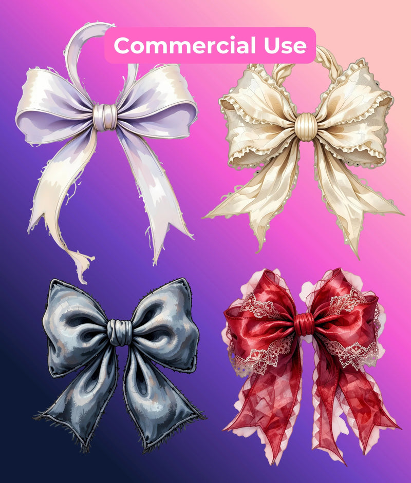 Messy Coquette Holiday Bows Clipart Bundle - CraftNest - Digital Crafting and Art