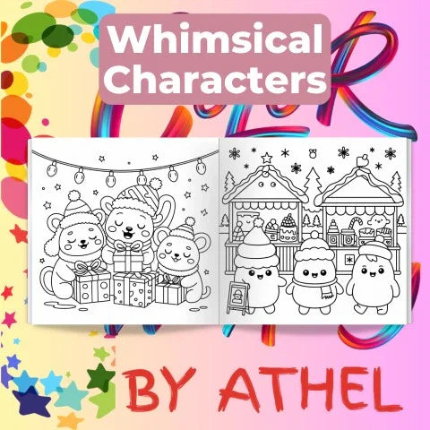 Whimsical Christmas Coloring Books Bundle - CraftNest - Digital Crafting and Art