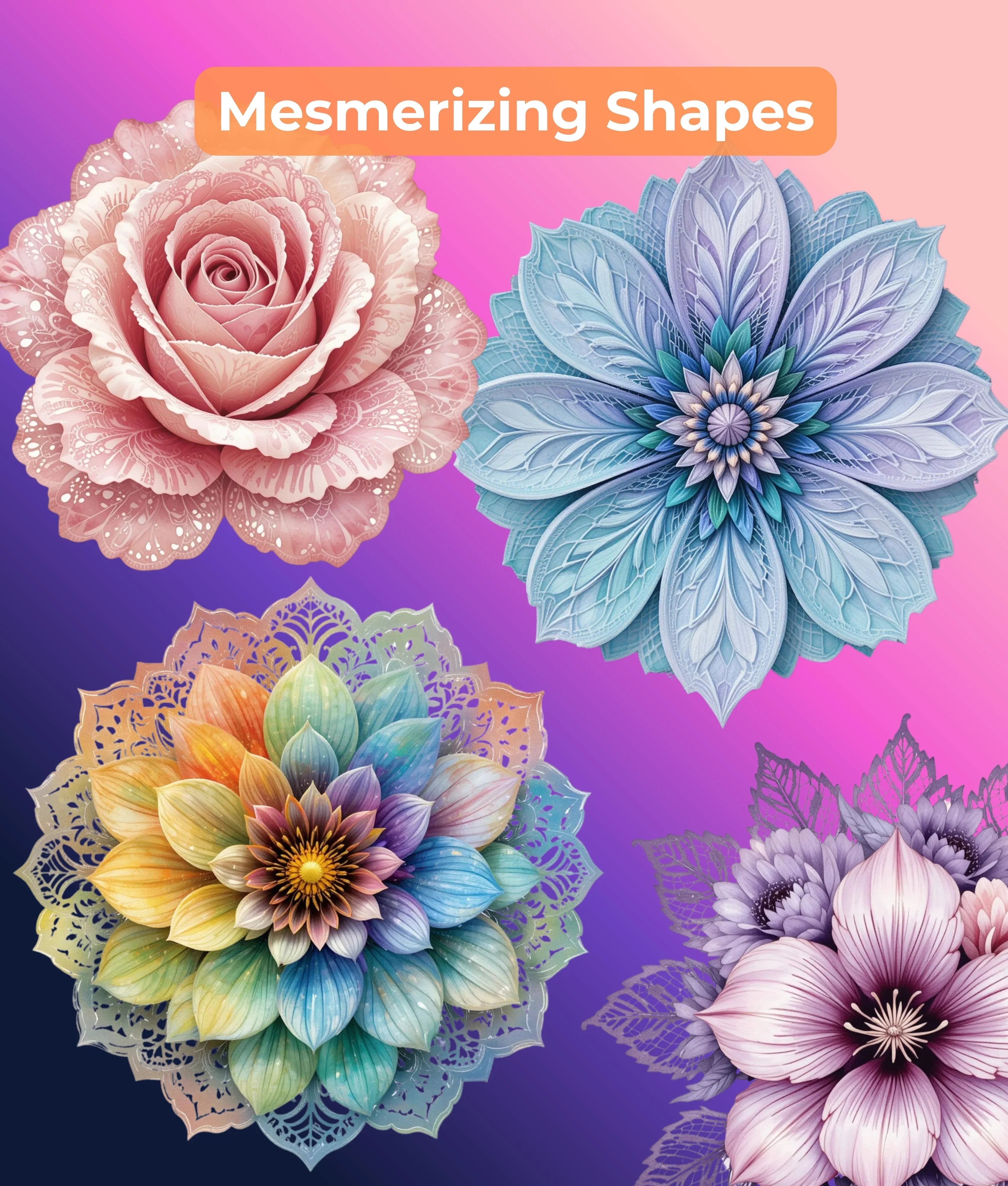 Lace Wildflower Clipart Bundle - CraftNest - Digital Crafting and Art