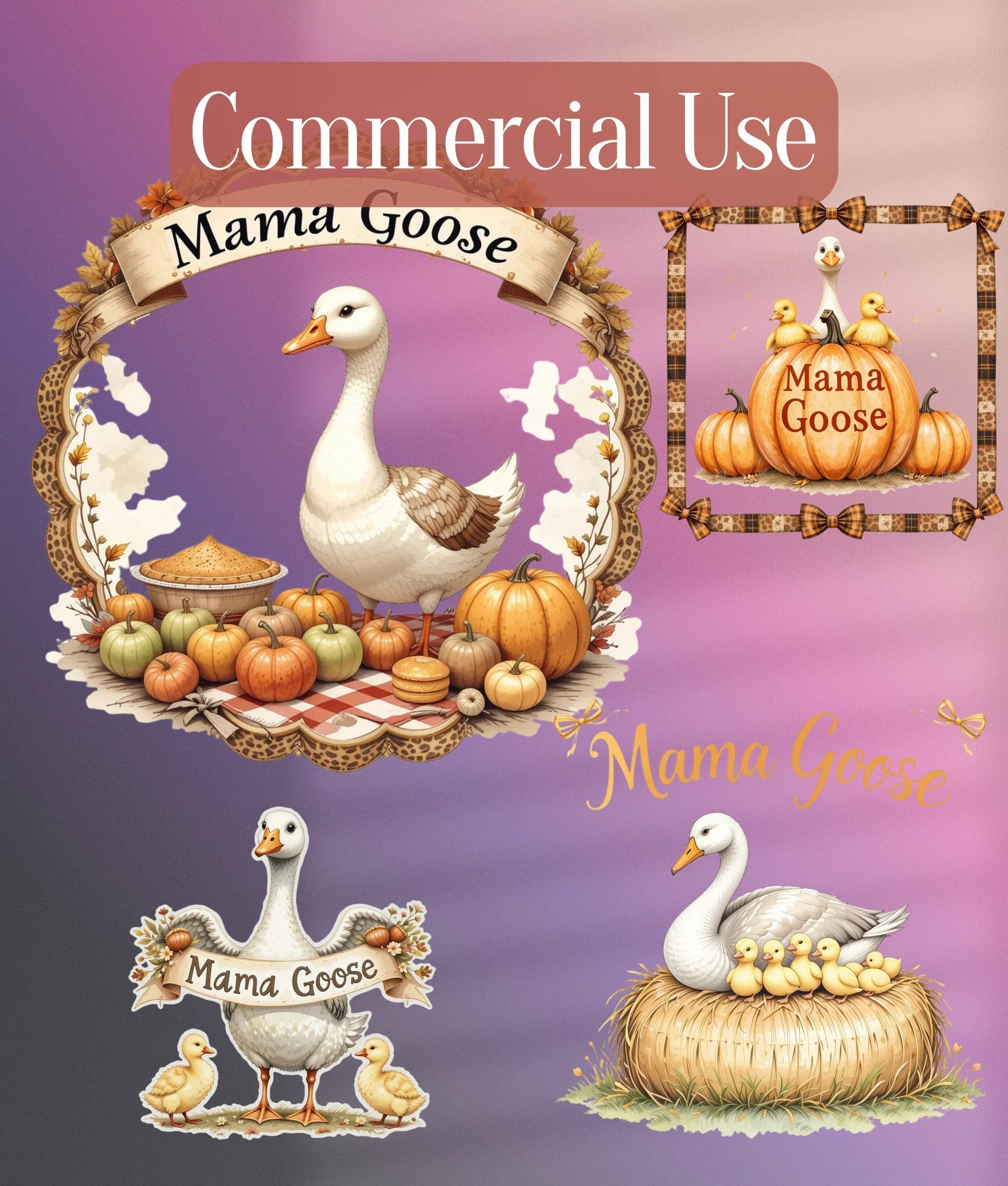 MAMA Goose Clipart Bundle - CraftNest - Digital Crafting and Art