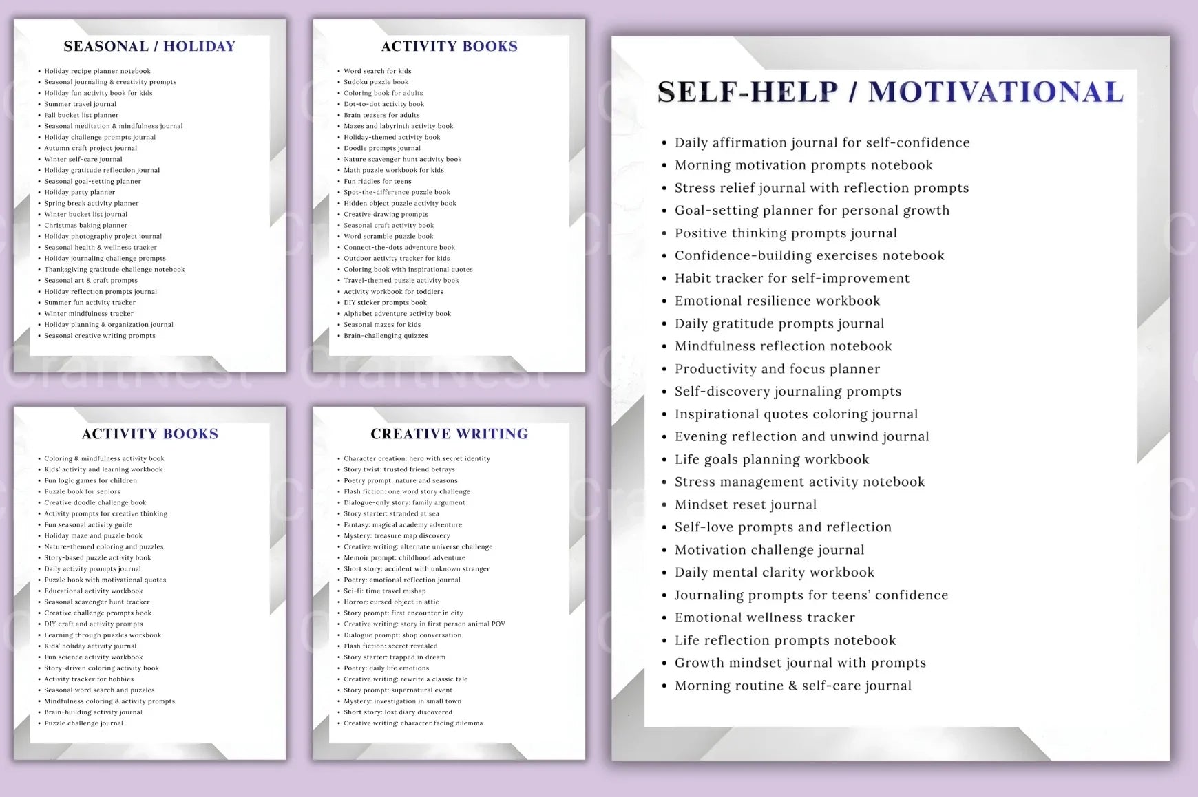Creative KDP Book Idea Prompt Guide - CraftNest - Digital Crafting and Art