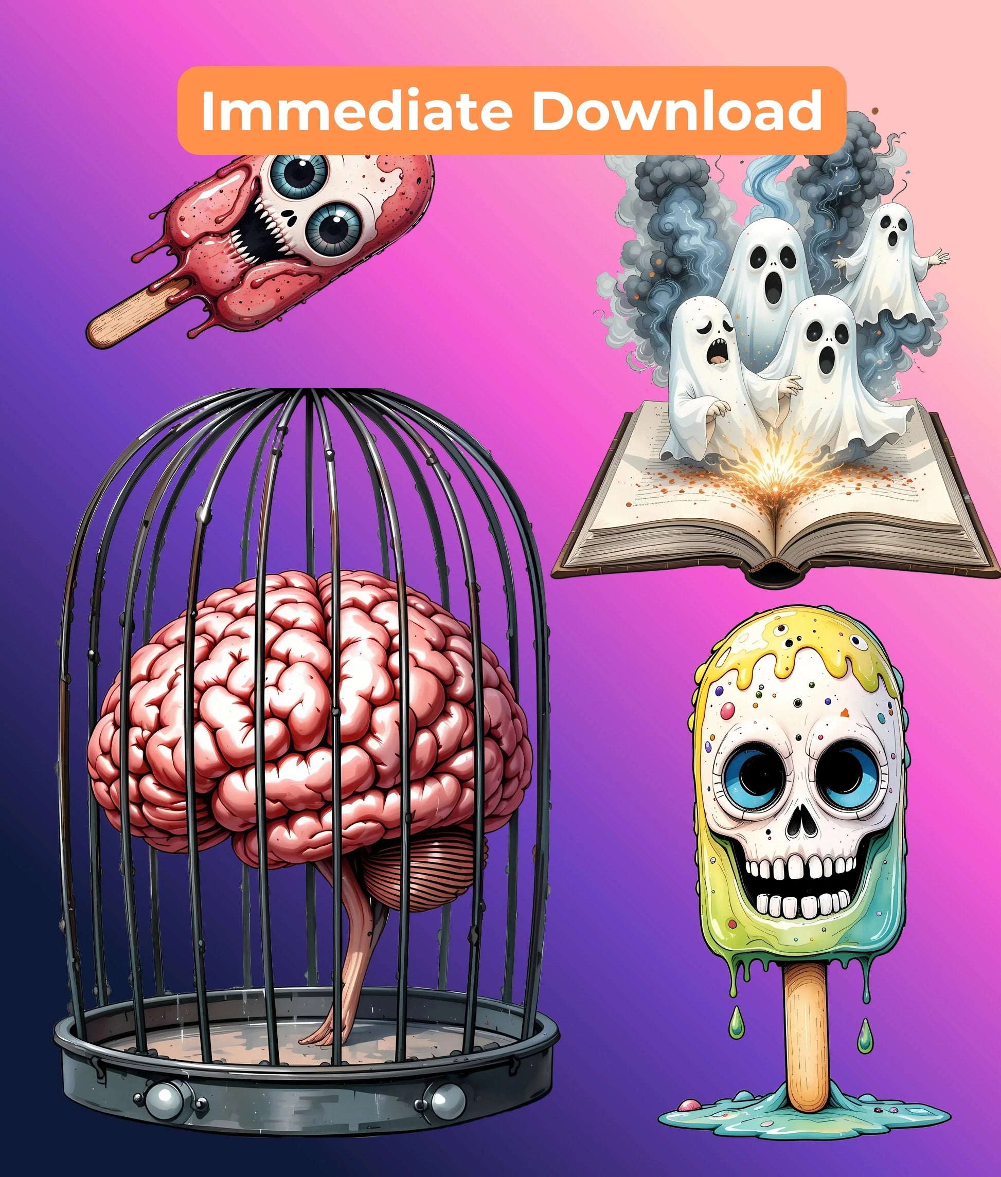 Brainrot Halloween Clipart Bundle - CraftNest - Digital Crafting and Art