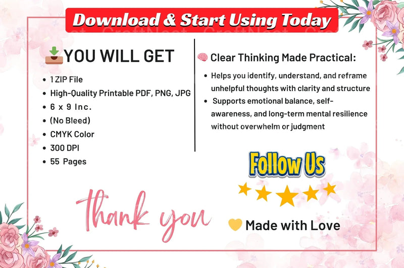 Cognitive Processing Prompts for CBT - CraftNest - Digital Crafting and Art