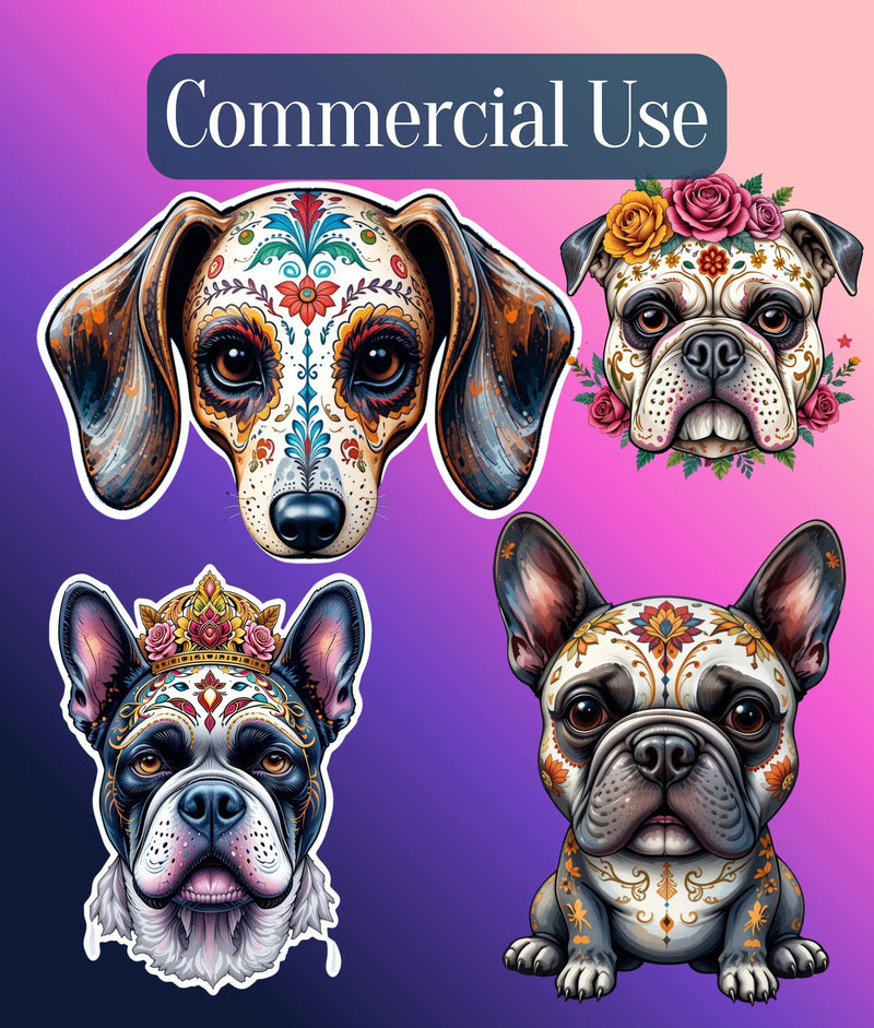 Dia de los Muertos Dogs Clipart Bundle - CraftNest - Digital Crafting and Art