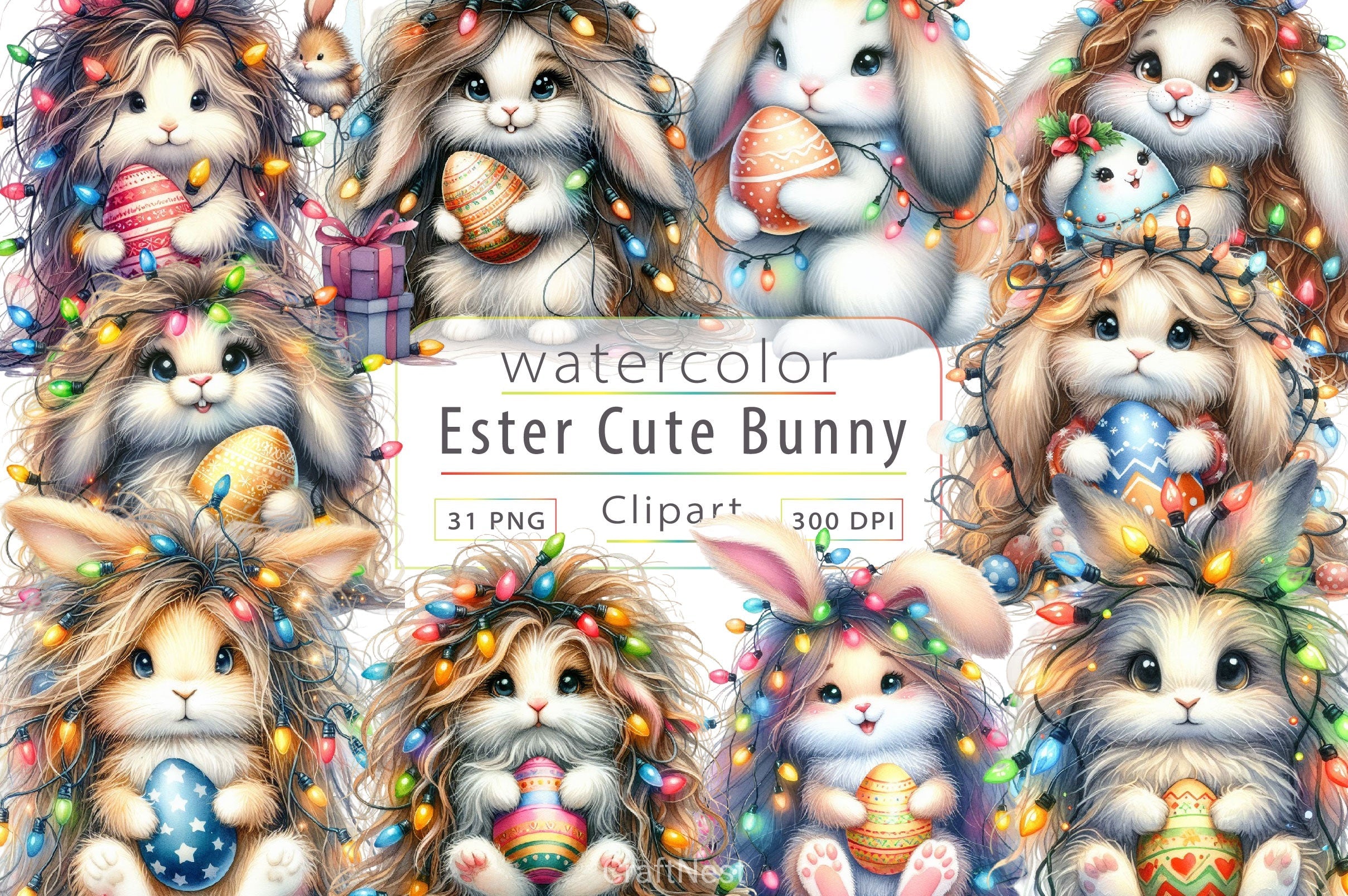 Easter Bunny Clipart Bundle 20