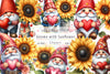 Valentines Gnome With Sunflower Clipart Bundle