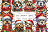 Dog Wrapped In Christmas Lights Clipart Bundle