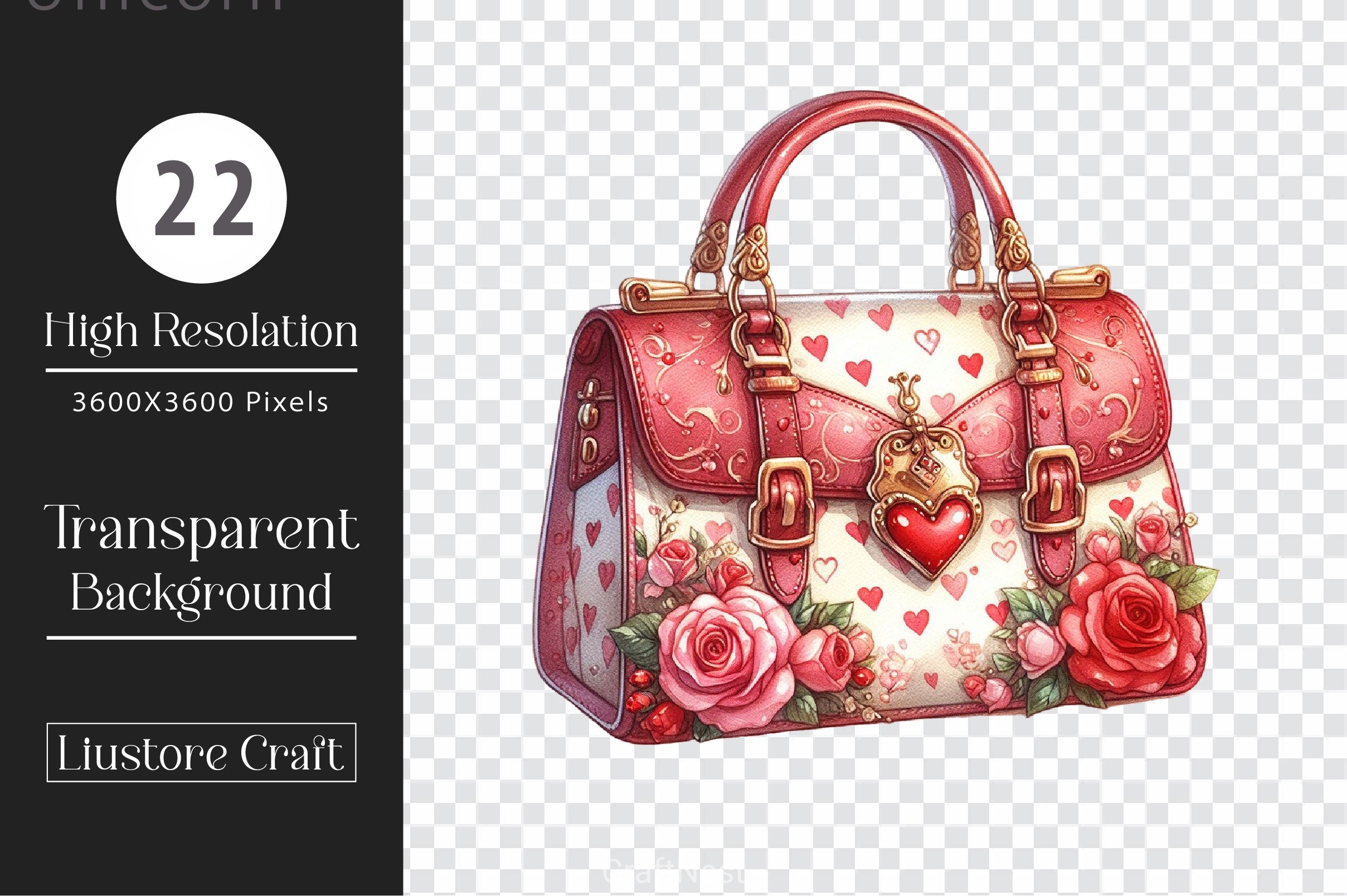 Valentine Handbag Clipart Bundle