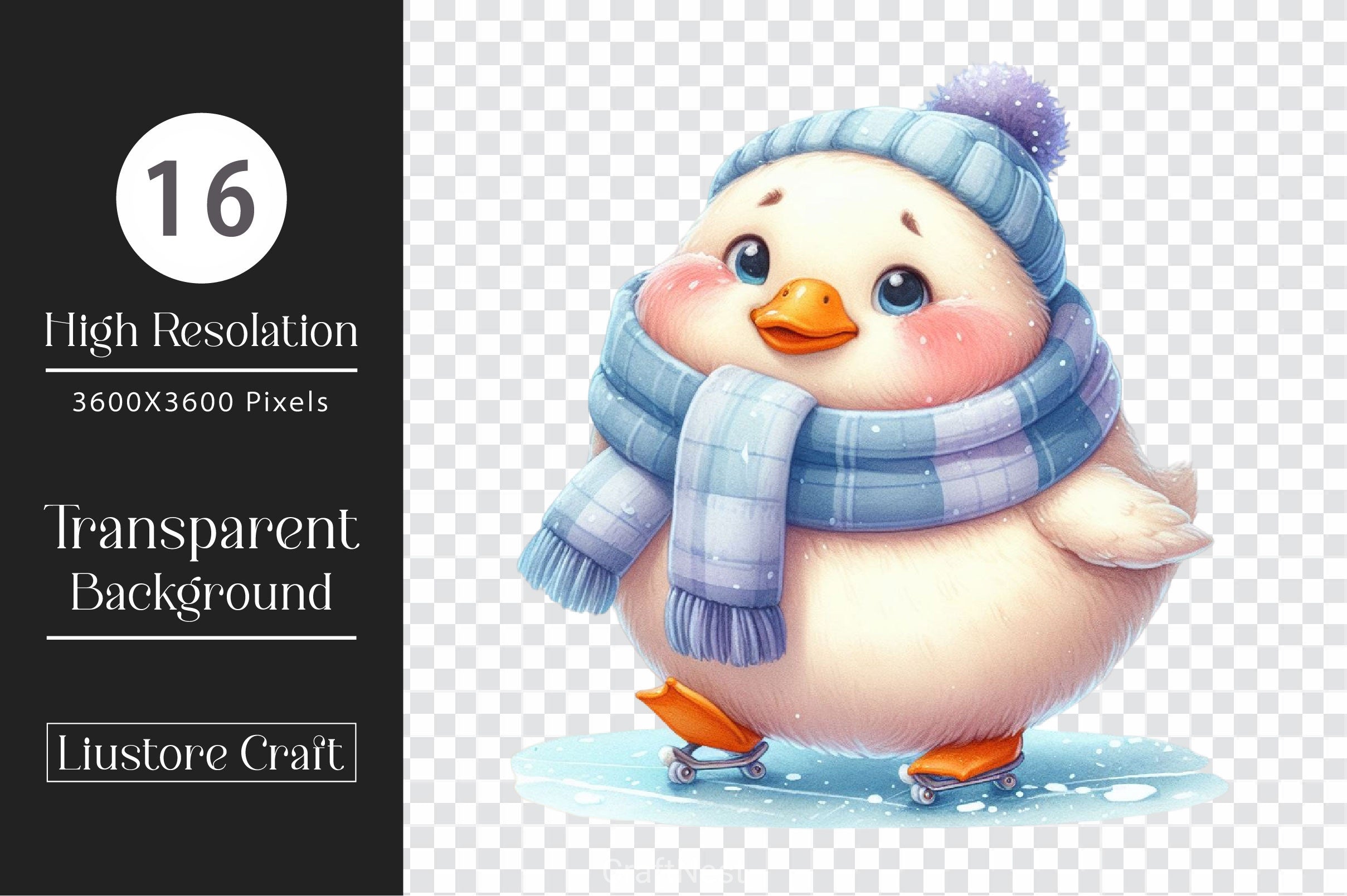 Cute Winter Duck Clipart Bundle