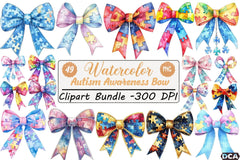 Autism Awareness Bow Clipart Bundle 345 - CraftNest - Digital Crafting and Art