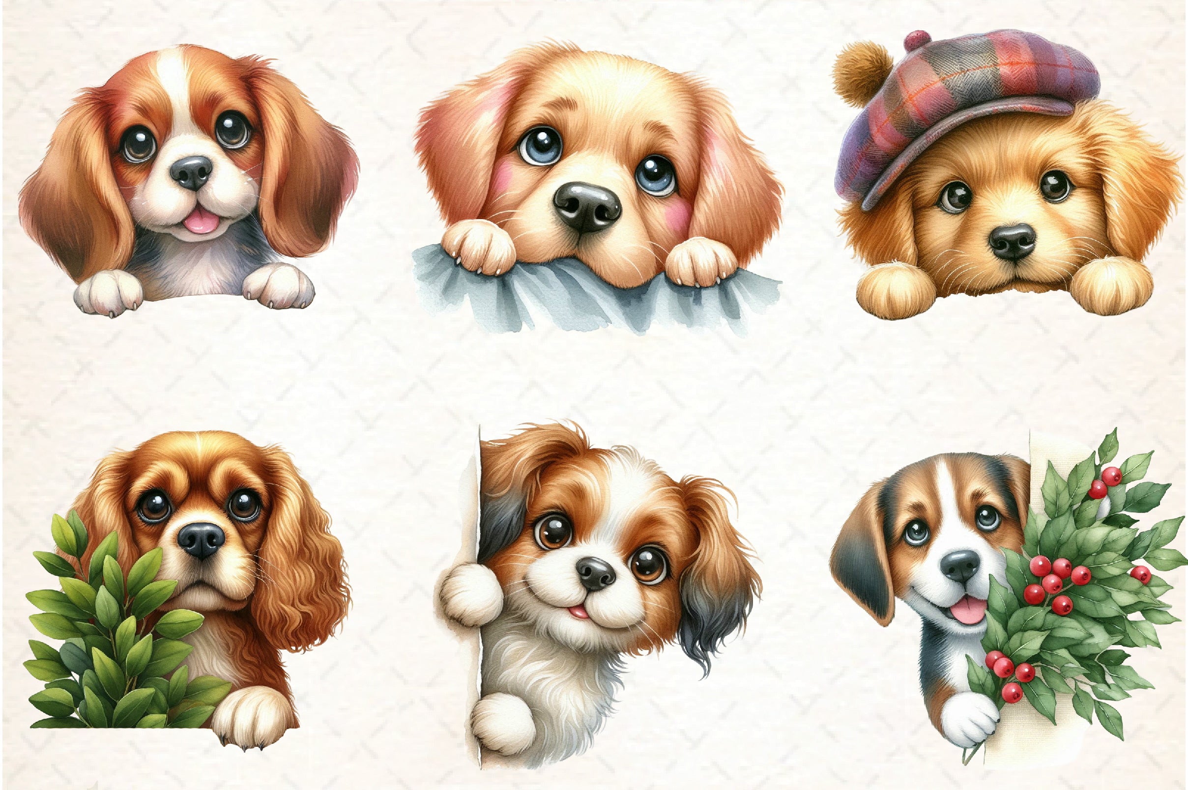 Peeking Dog Graphic Clipart Bundle