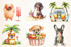 Summer Dogs Clipart Bundle 99 - CraftNest - Digital Crafting and Art