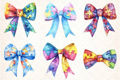 Autism Awareness Bow Clipart Bundle 345 - CraftNest - Digital Crafting and Art