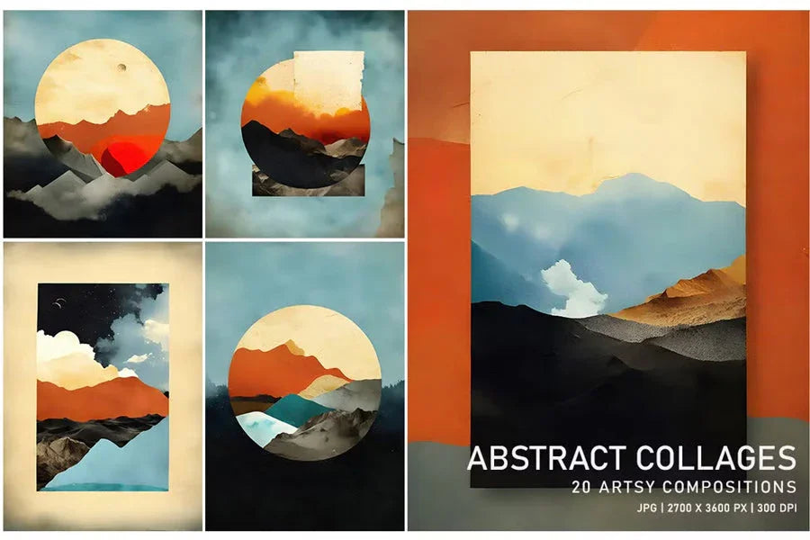 Abstract Collages - Wall Art - CraftNest - Digital Crafting and Art