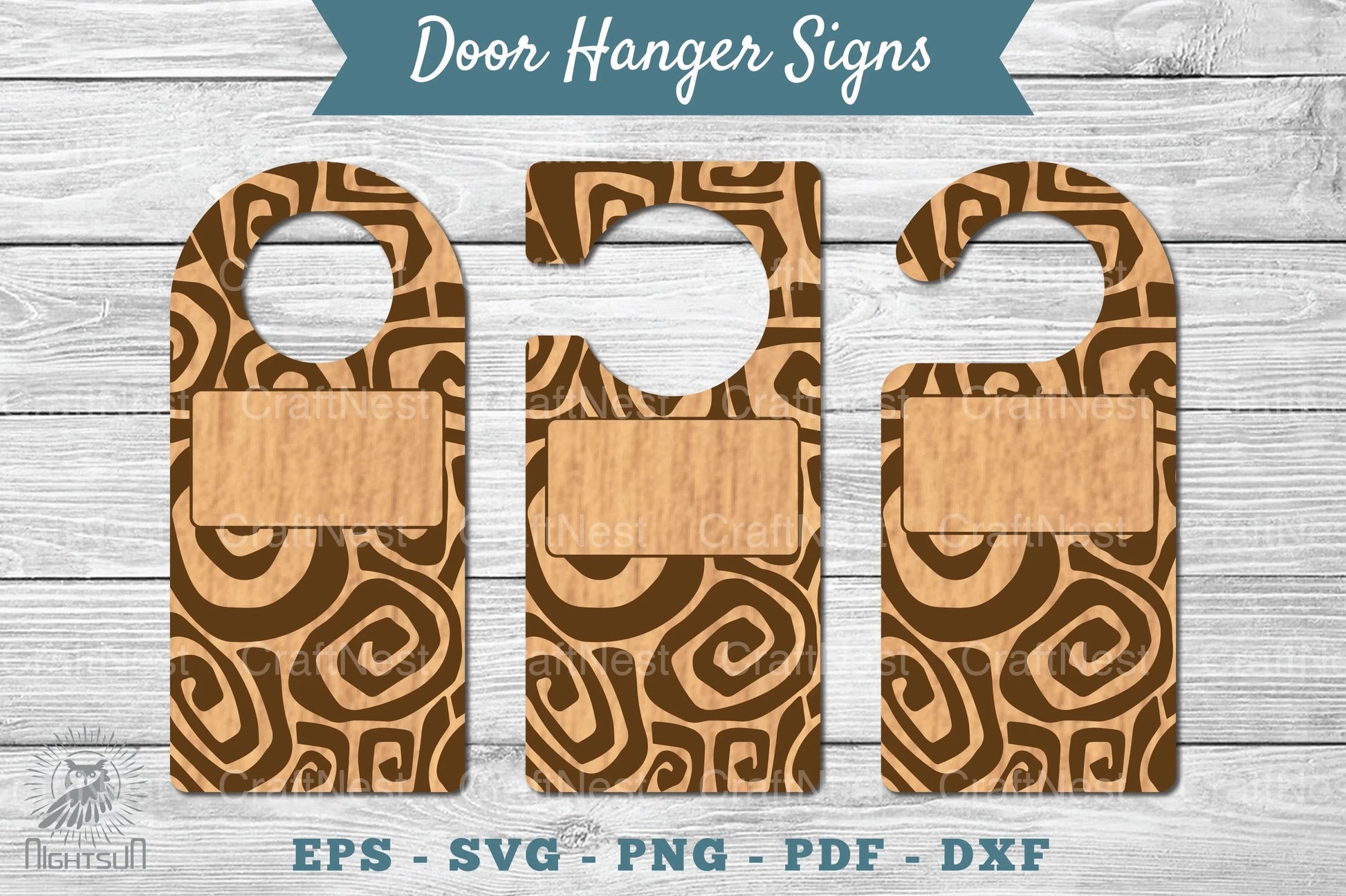 Abstract Door Hanger Signs Template Clipart Bundle - CraftNest - Digital Crafting and Art