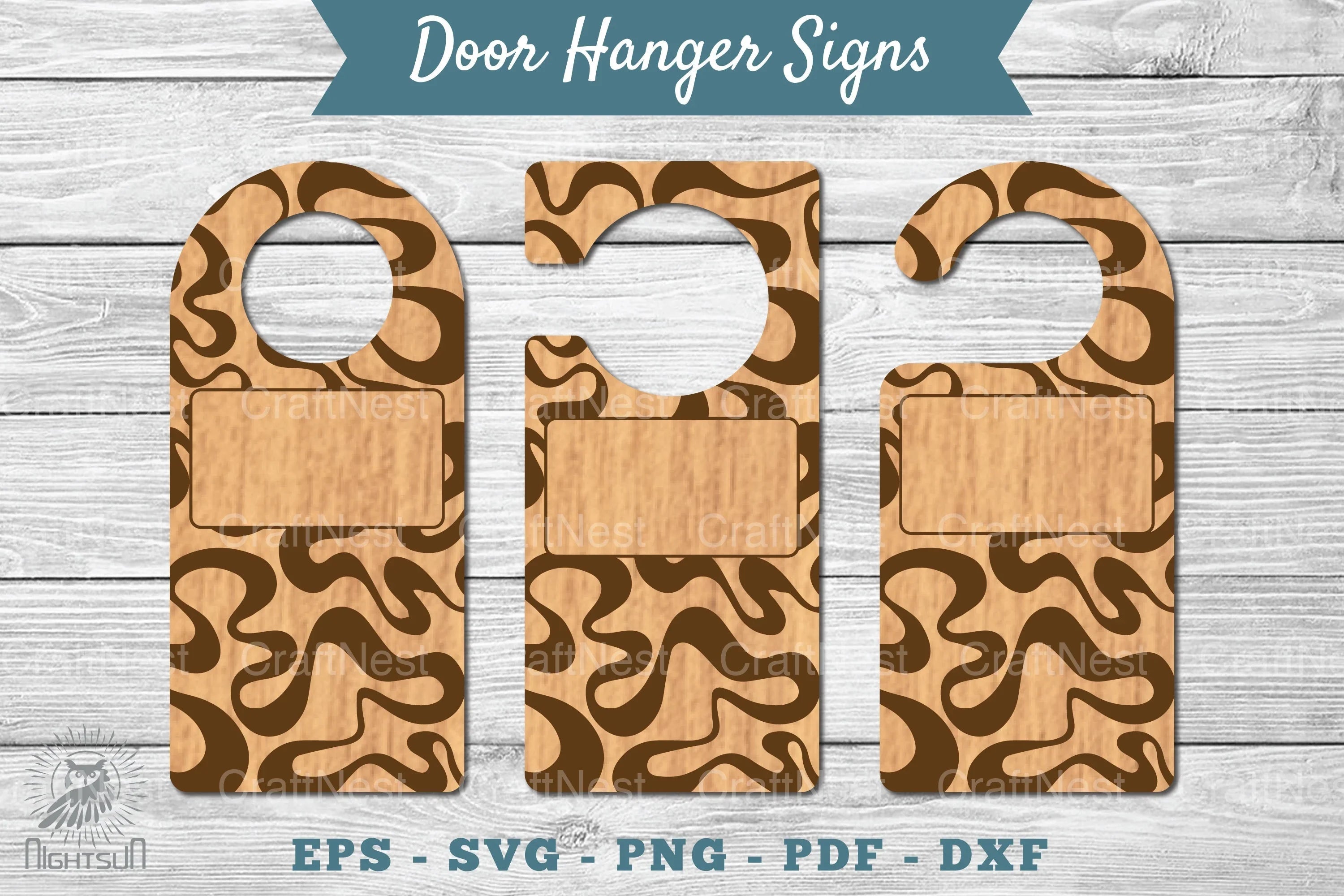 Abstract Door Hanger Signs Template Clipart Bundle - CraftNest - Digital Crafting and Art
