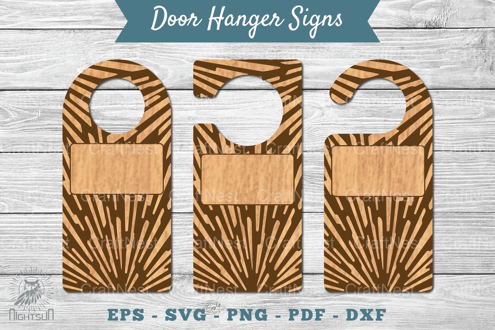 Abstract Door Hanger Signs Template SVG Bundle - CraftNest - Digital Crafting and Art