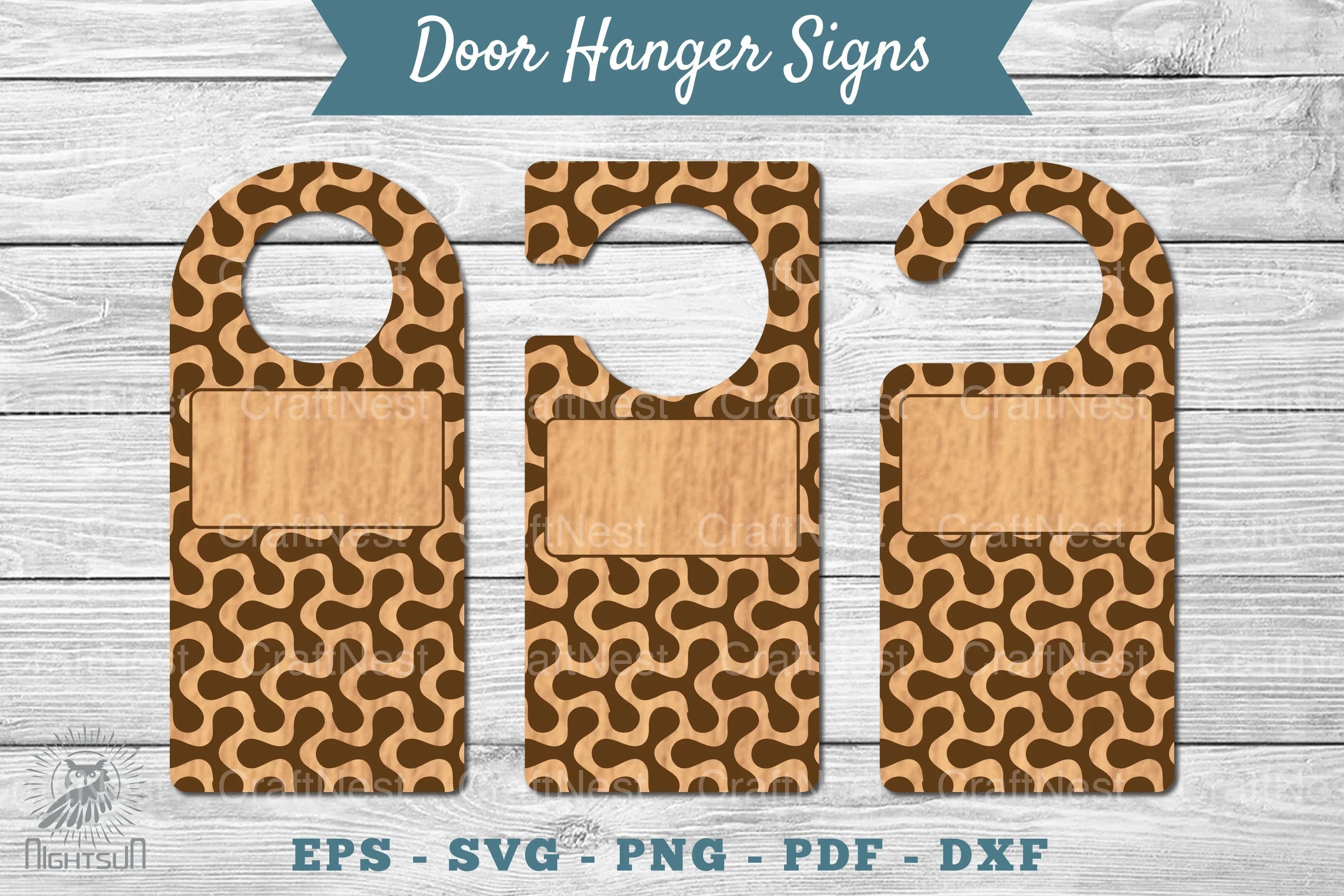 Abstract Door Hanger Signs Template Clipart Bundle - CraftNest - Digital Crafting and Art